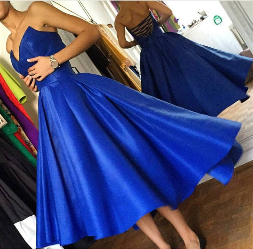 royal blue high low bridesmaid dresses