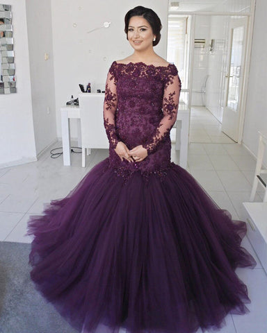 purple plus size prom dress