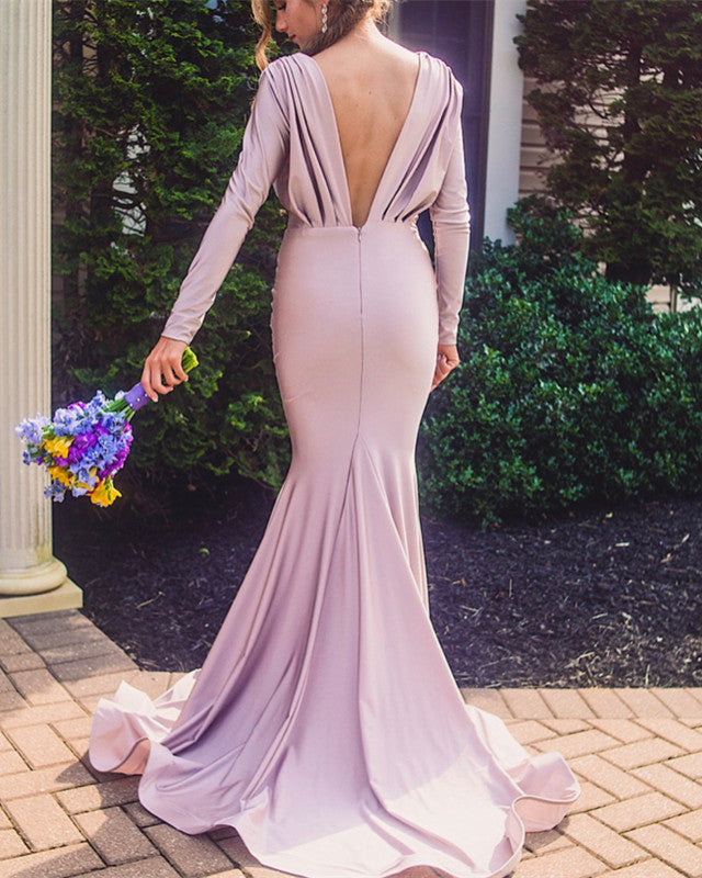 long sleeve bridesmaid gowns