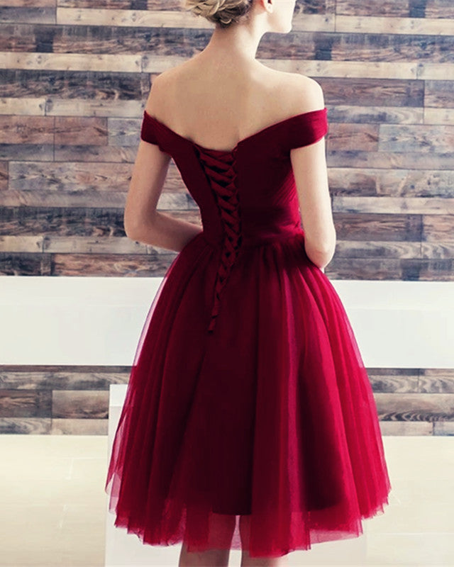 burgundy knee length bridesmaid dresses