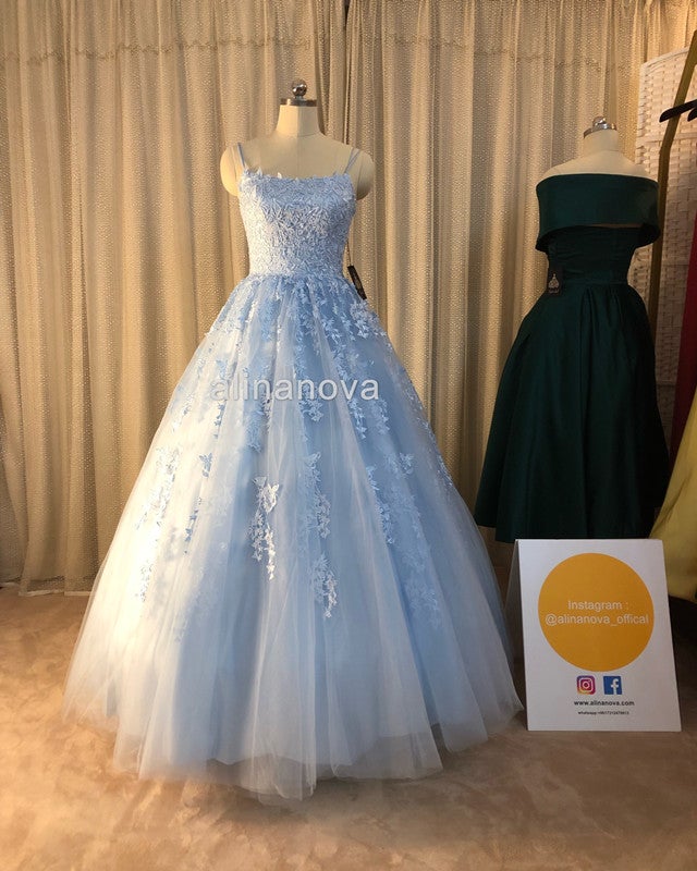 Tulle Prom Dresses Ball Gown Lace Embroidery – alinanova