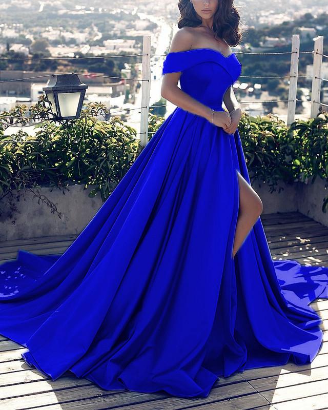 blue formal gowns