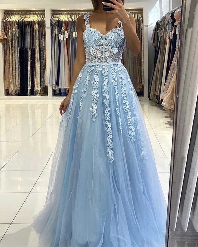 Tulle Prom Dresses Lace Embroidery Sweetheart – alinanova