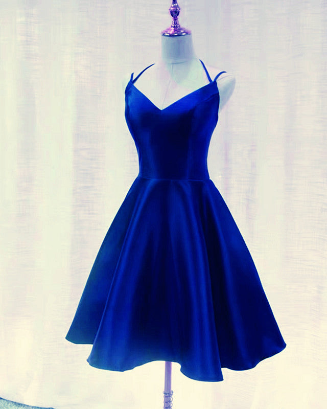 blue prom short dresses