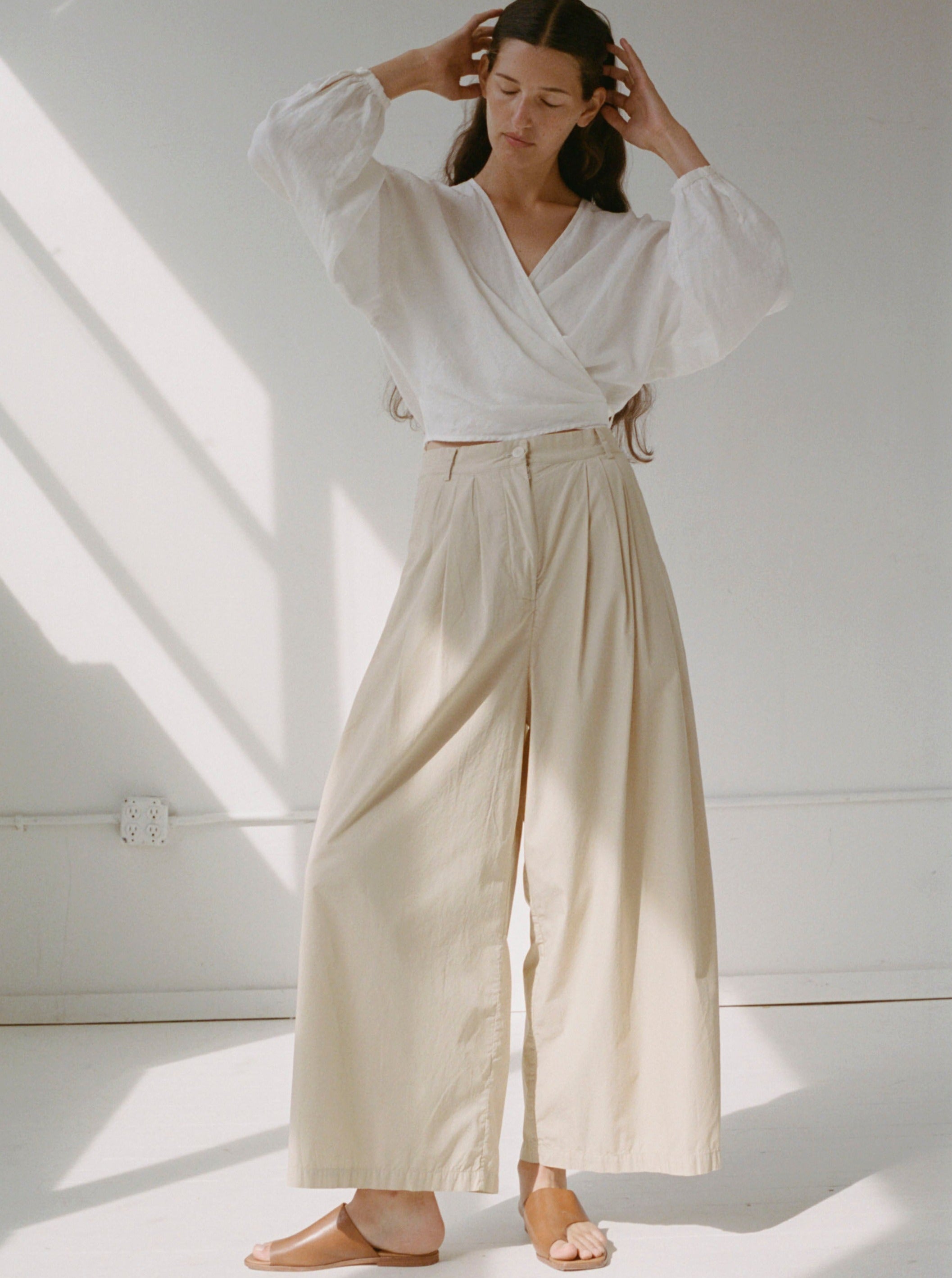 Shaina Mote | Volume Trouser in Beige