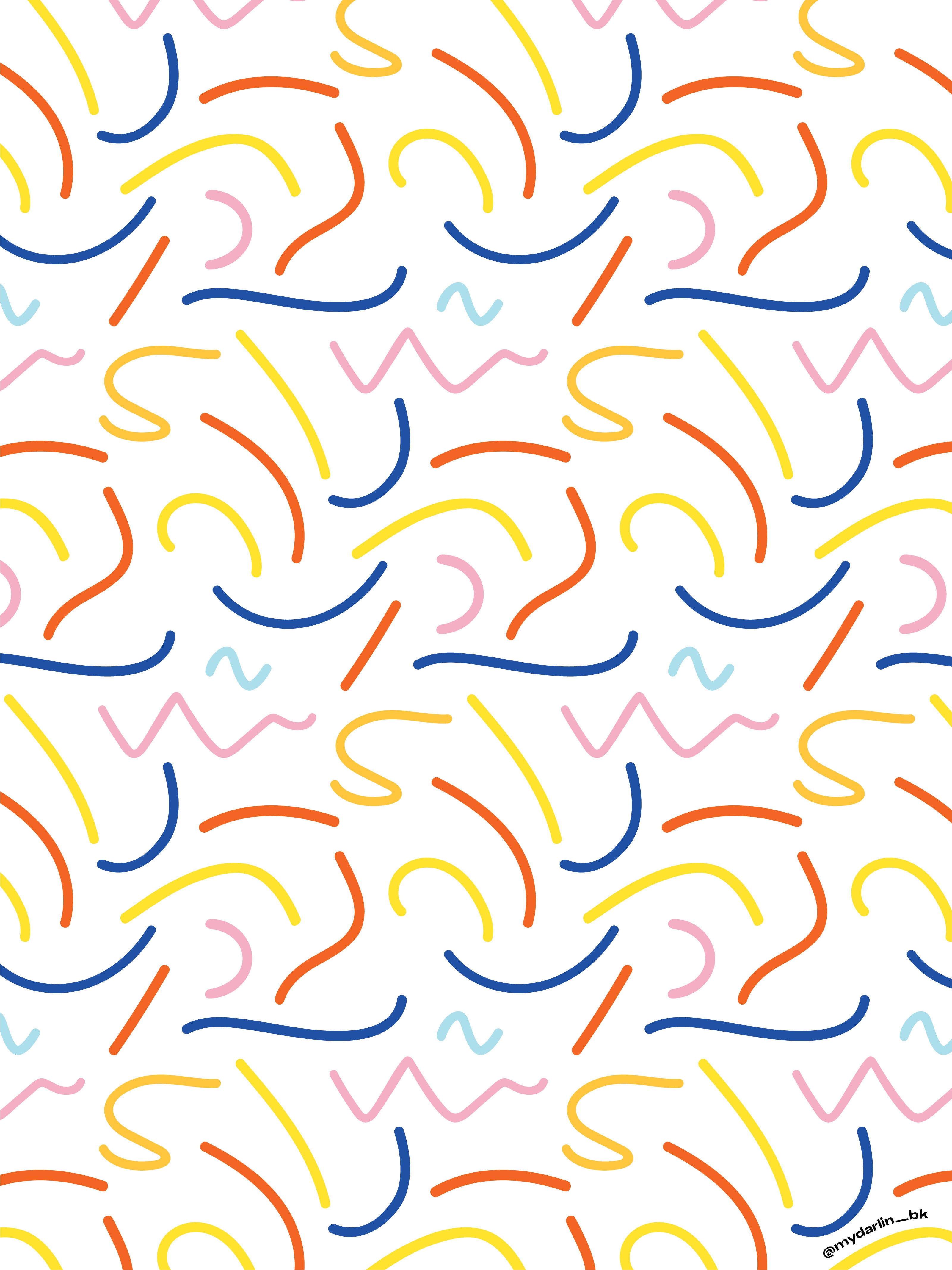 SQUIGGLE Wallpaper Mural  ohpopsi