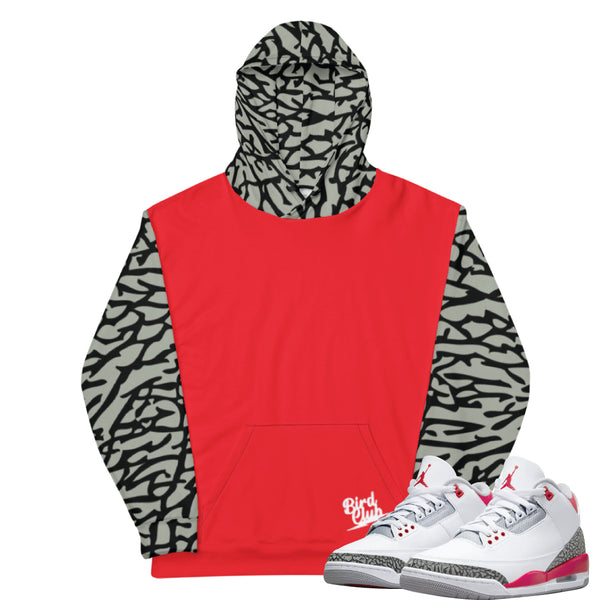 Retro 3 Fire red matching hoodie
