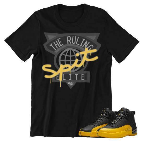 black and yellow air jordan shirt