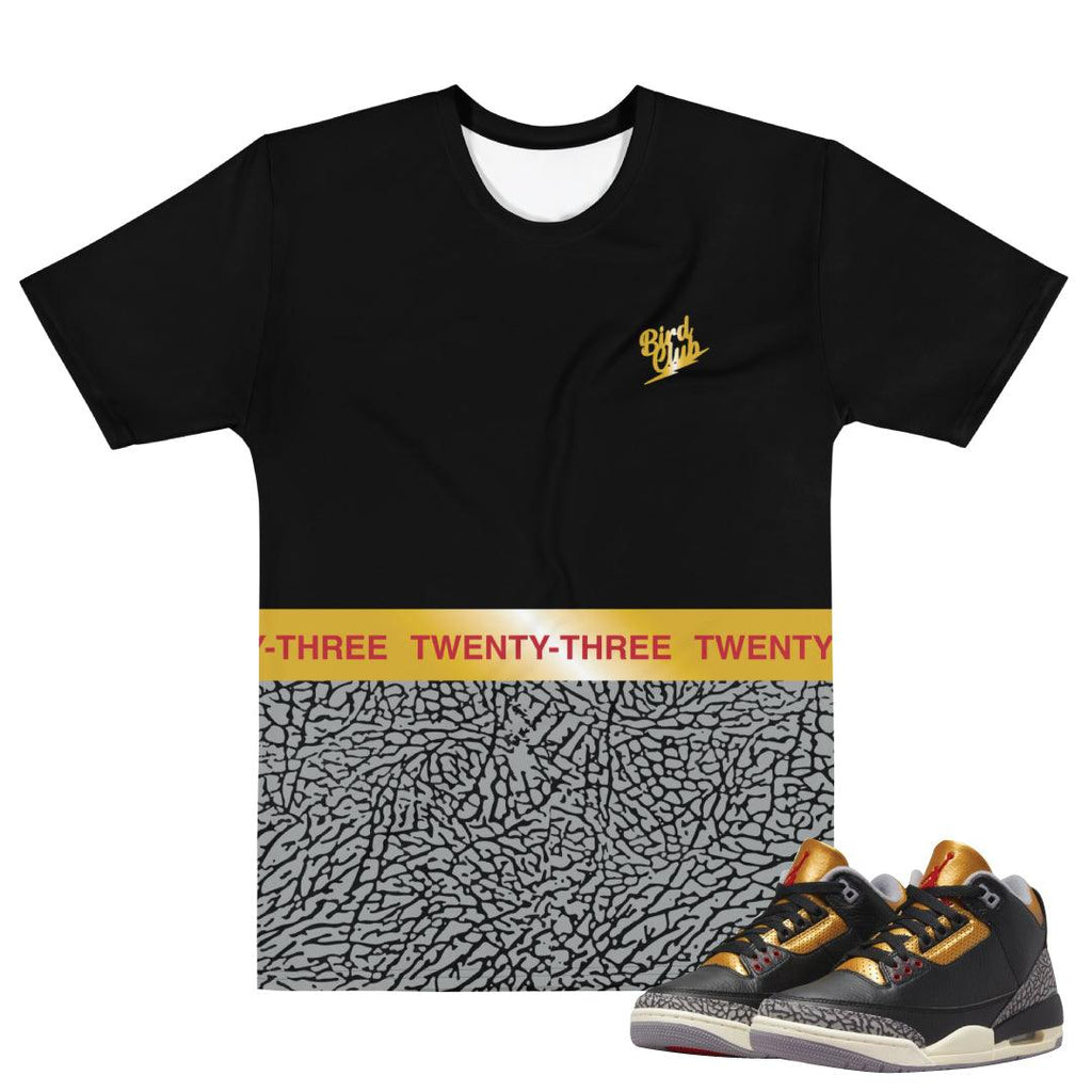 black and gold air jordan shirt