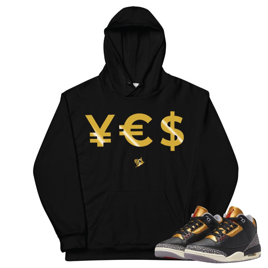 black and gold jordan hoodie