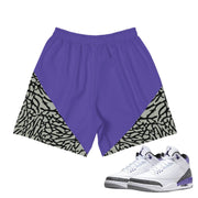 Retro 3 Dark Iris Shorts - Sneaker Tees to match Air Jordan Sneakers