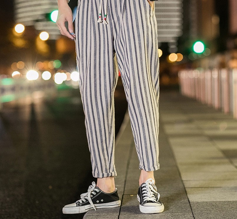 striped linen pants mens