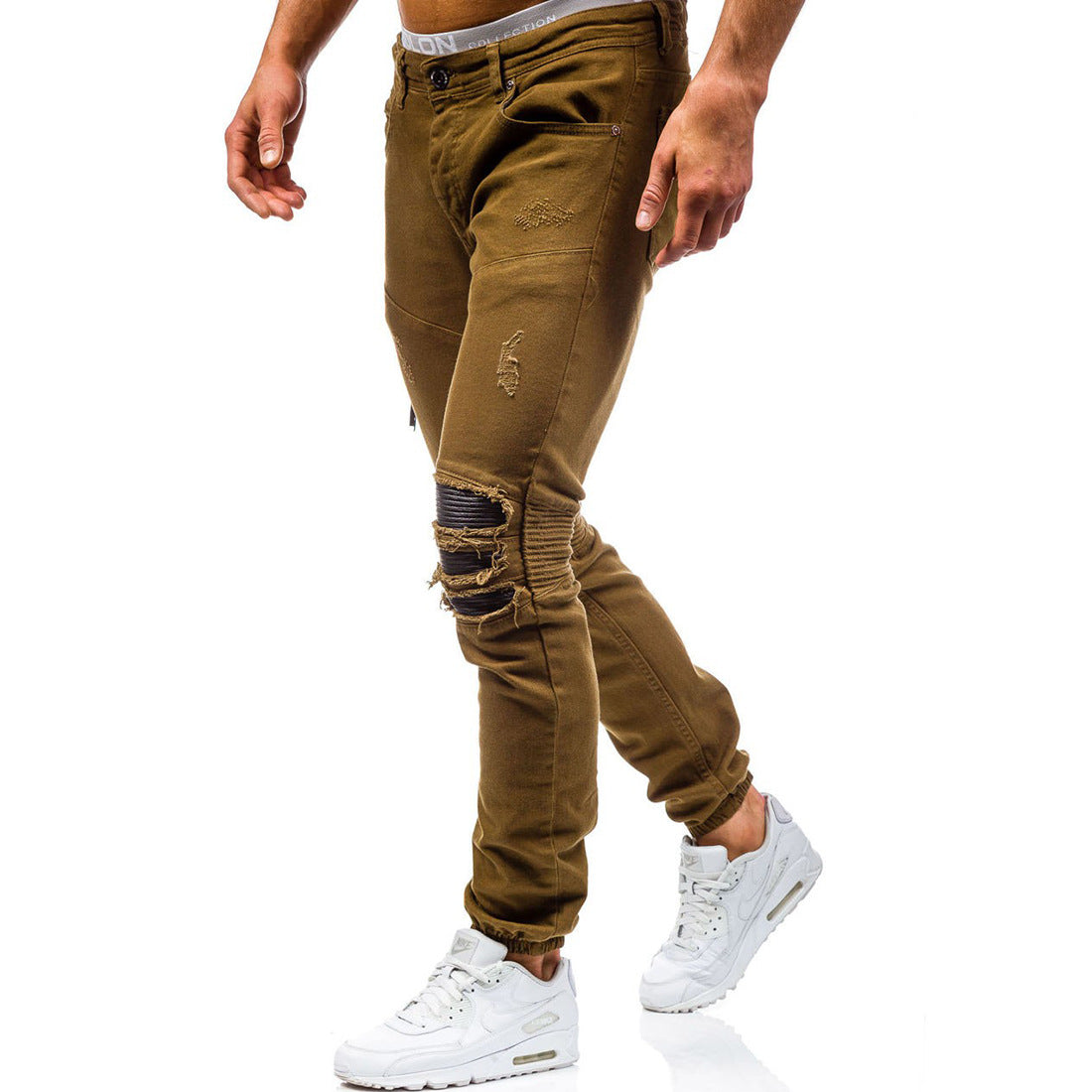 ripped knee joggers mens