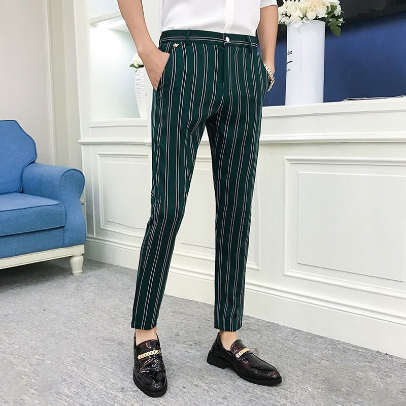 mens skinny striped pants