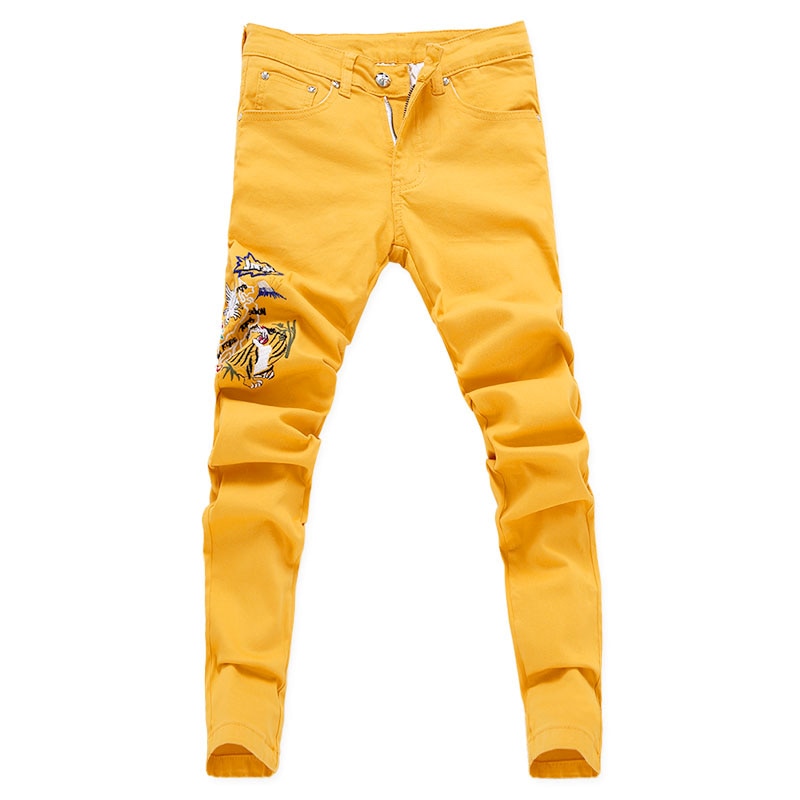 yellow skinny jeans mens