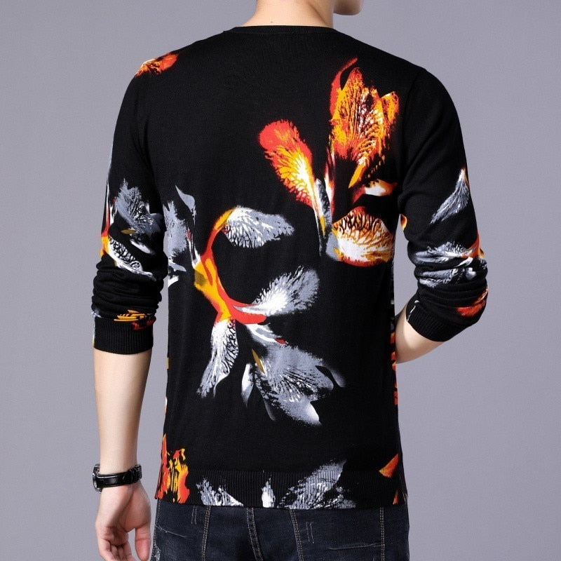 Black Bold Spring Tiger Print Men Pullover Shirt - FanFreakz