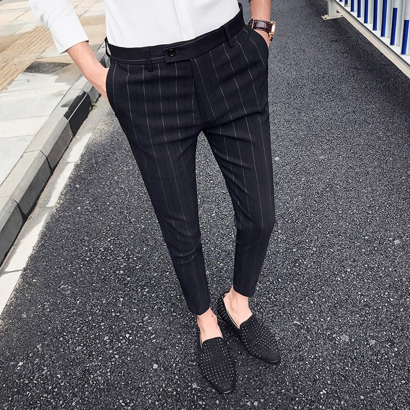 mens black checkered pants