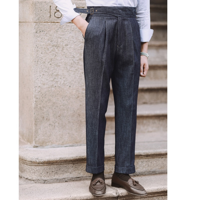 High Waist Vintage Straight Trousers Long Man Pants – FanFreakz