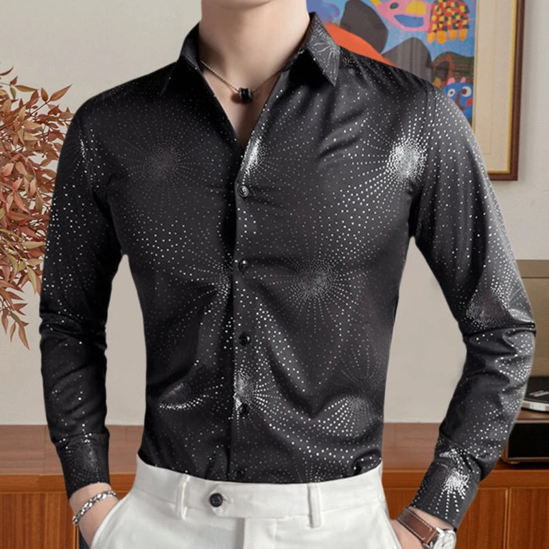 Fashion Shiny Long Sleeve Shirt
