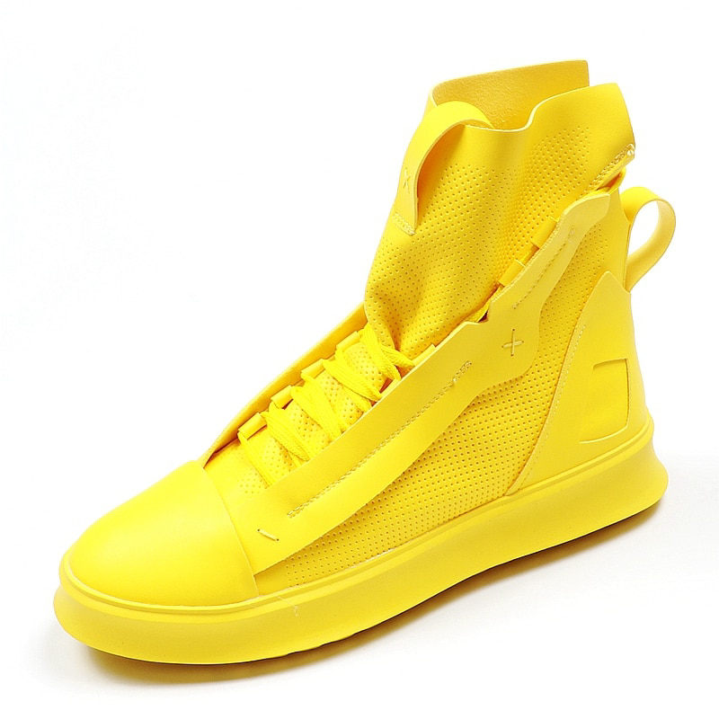 mens yellow high top sneakers