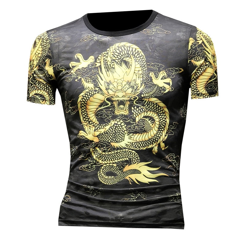 Summer Wind Dragon Chinese Style Printing Men T-Shirt – FanFreakz