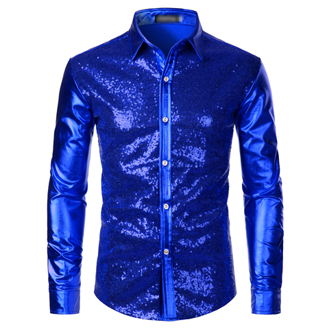 Mixed Shimmery Sequin Men Long Sleeve Shirt – FanFreakz