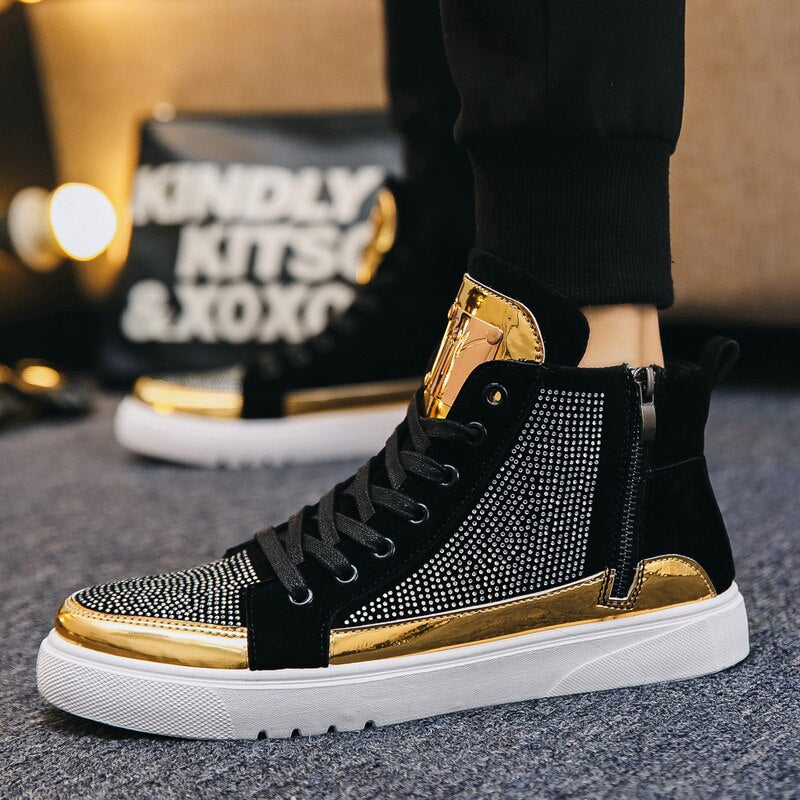 black and gold high tops