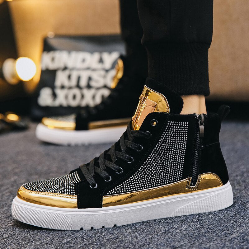 black gold high tops