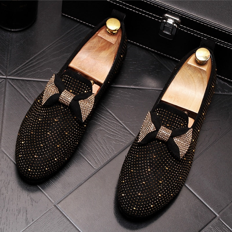 mens loafers with rhinestones