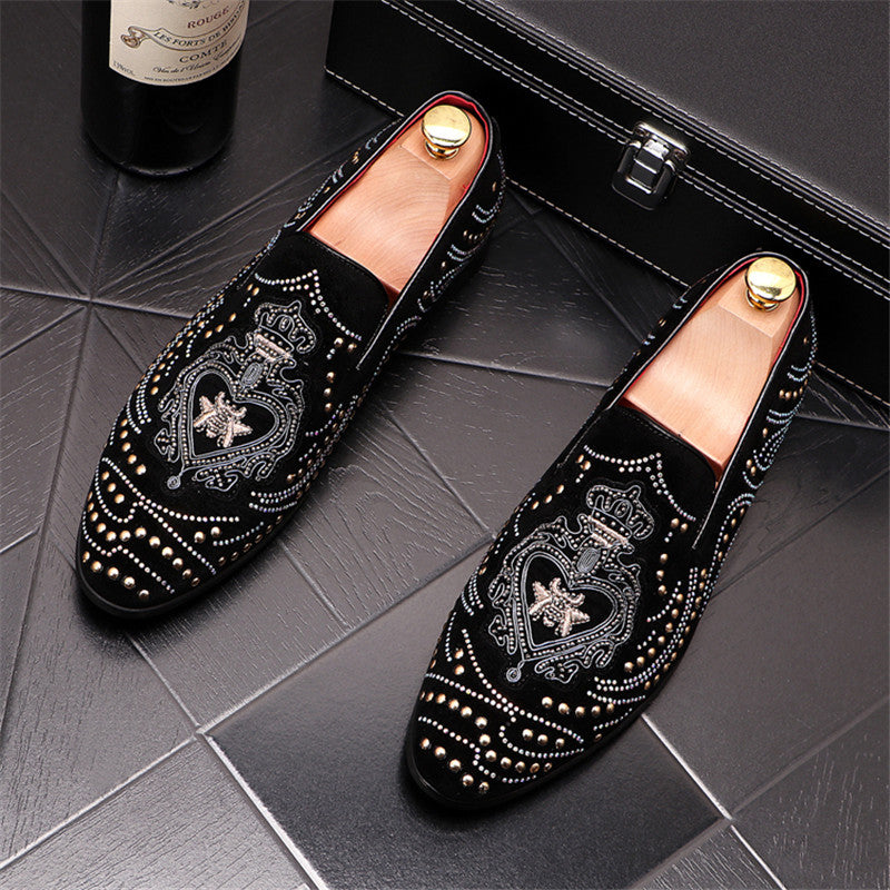 slutningen hage punktum Embroidery Rhinestone Black Synthetic Loafers Shoes – FanFreakz