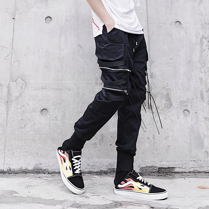 hip hop zipper joggers