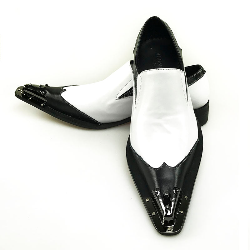 white pointed loafers