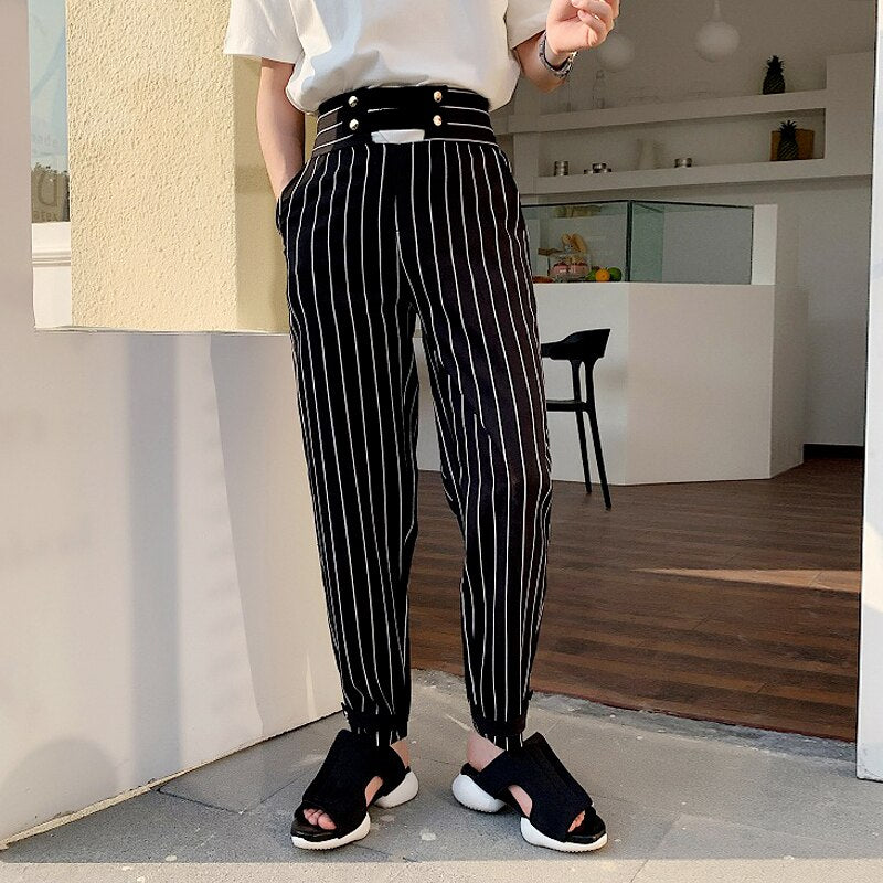 casual striped trousers