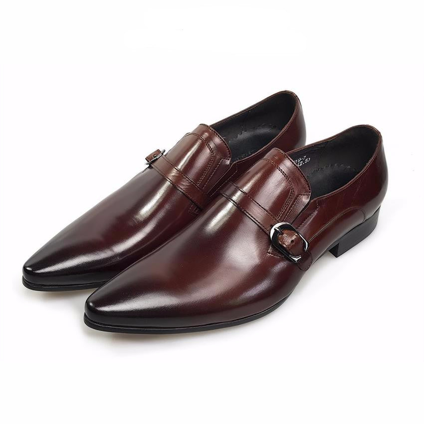 Elegant Vintage Style Men Loafers Shoes with Leather Strap and Buckle ...