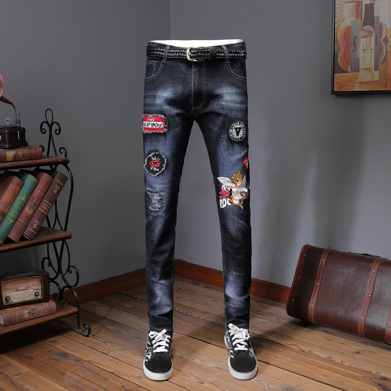Designer Jeans Patches Ripped Denim – FanFreakz