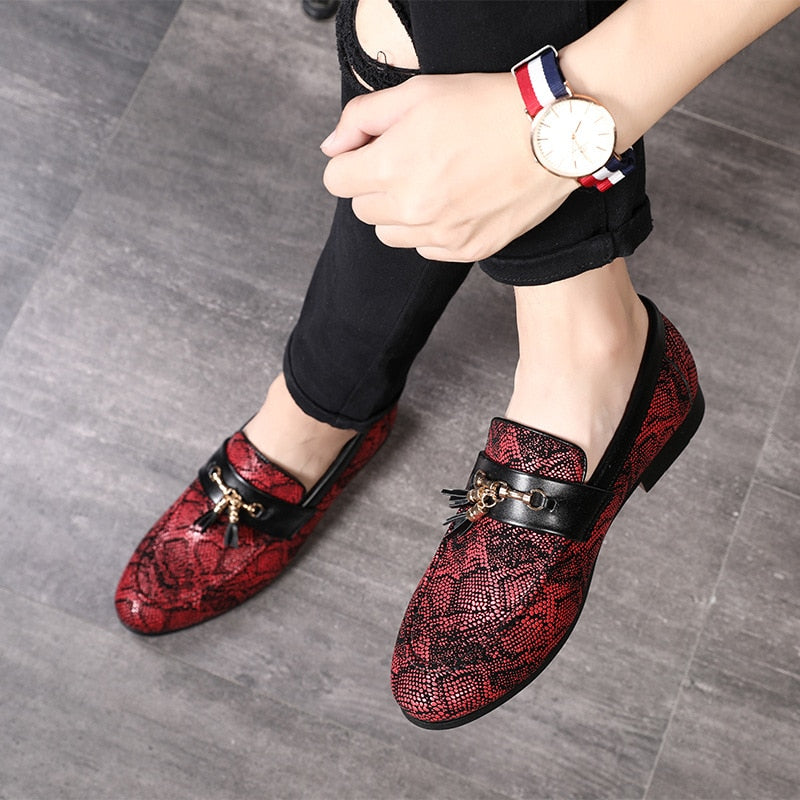 snakeskin pattern shoes