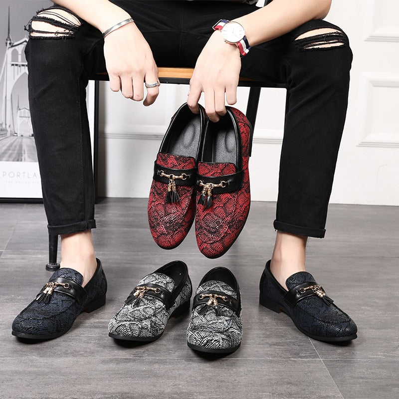 men's snakeskin loafers