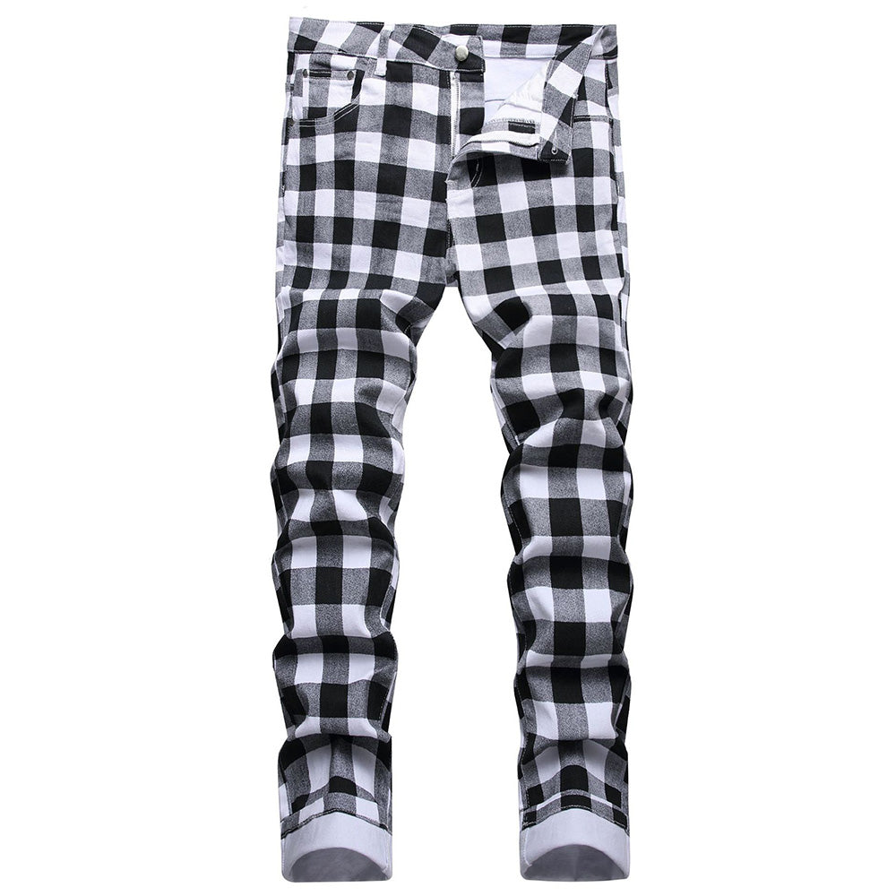 Monochrome Black And White Checkered Jeans – FanFreakz