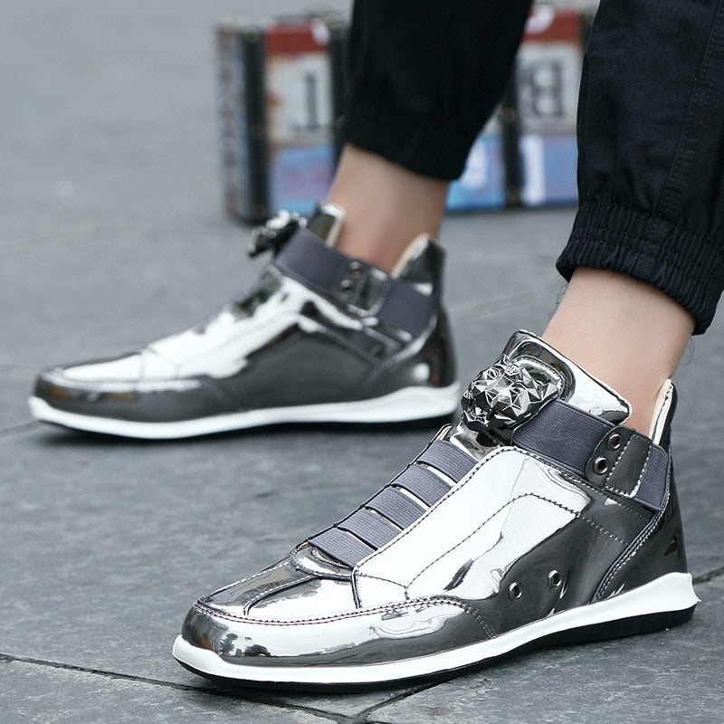 mens metallic sneakers