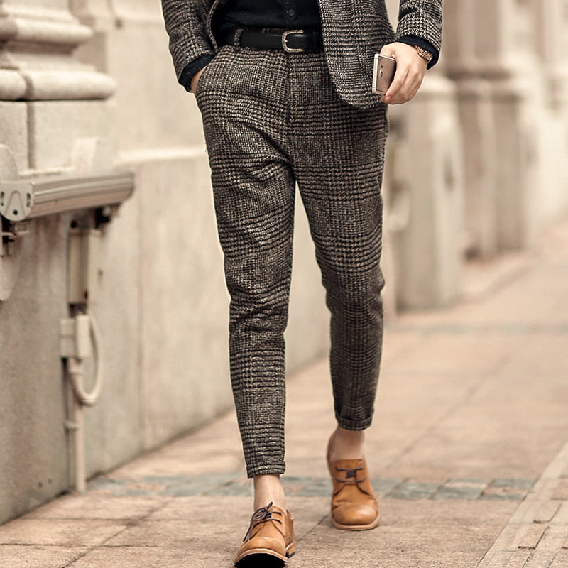 mens casual grey trousers