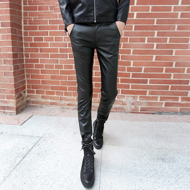 mens pu leather pants