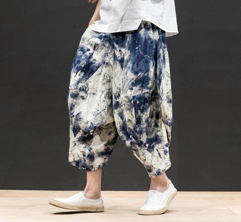 Chinese Style Hip Hop Streetwear Linen Men Baggy Pants– FanFreakz