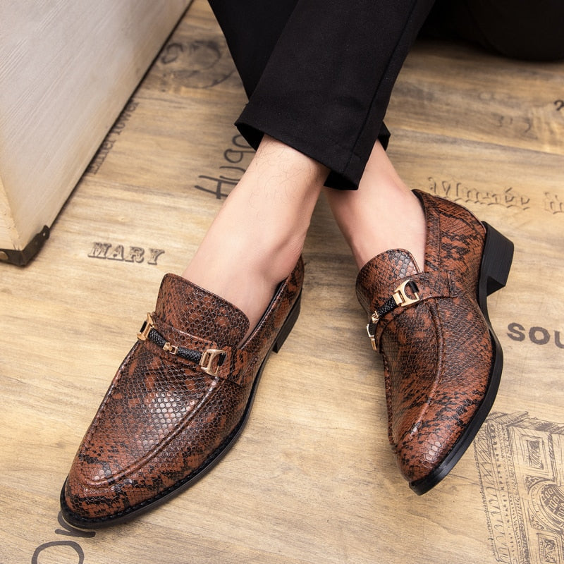 Animal Skin Pattern Slip On Style Men Shoes – FanFreakz