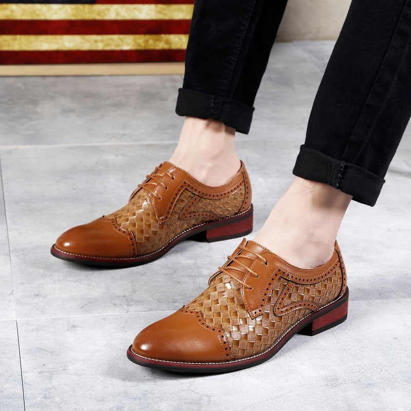 Woven Patched Brogue Men Formal Dress 