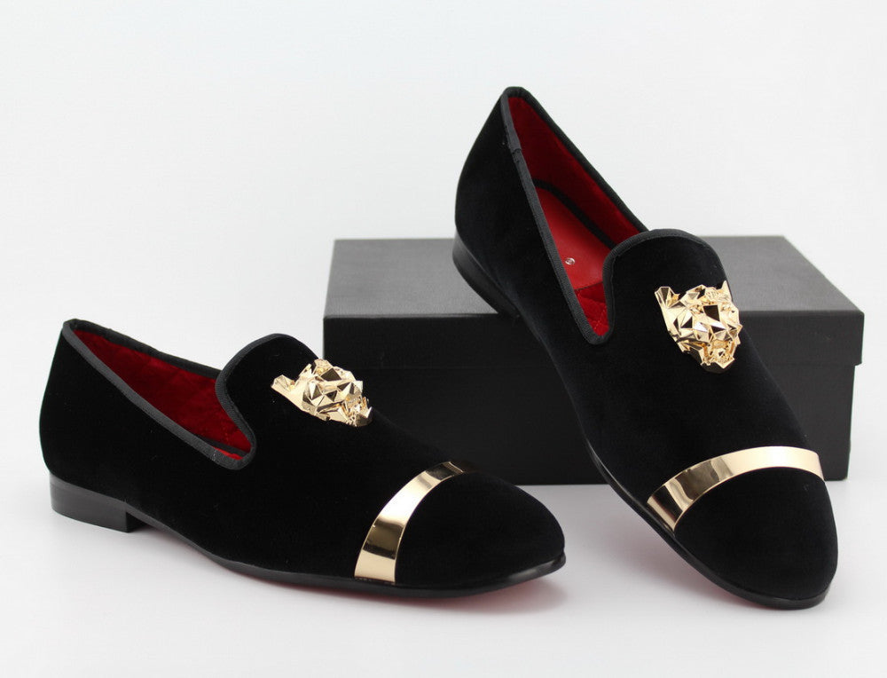 black loafers with gold 708fb6