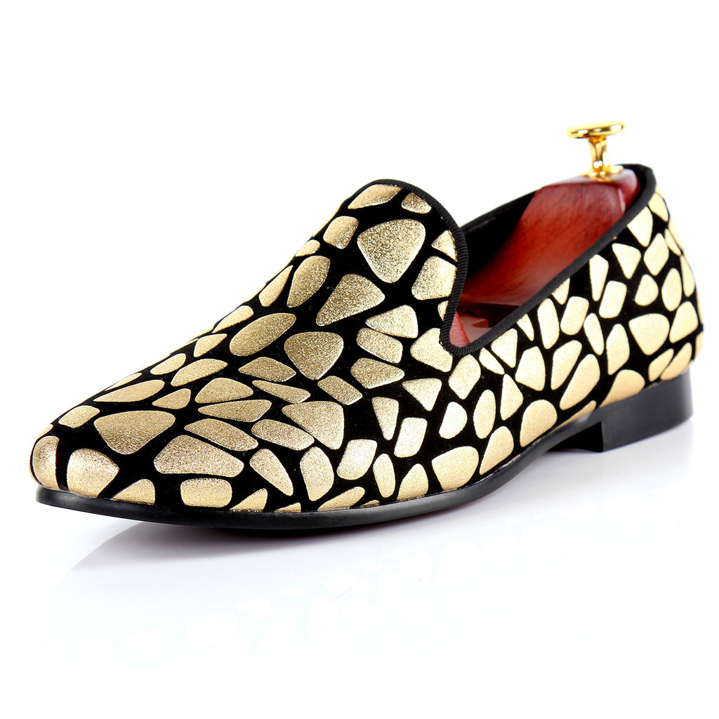 Golden Mozaic Style Men Loafers Shoes – FanFreakz