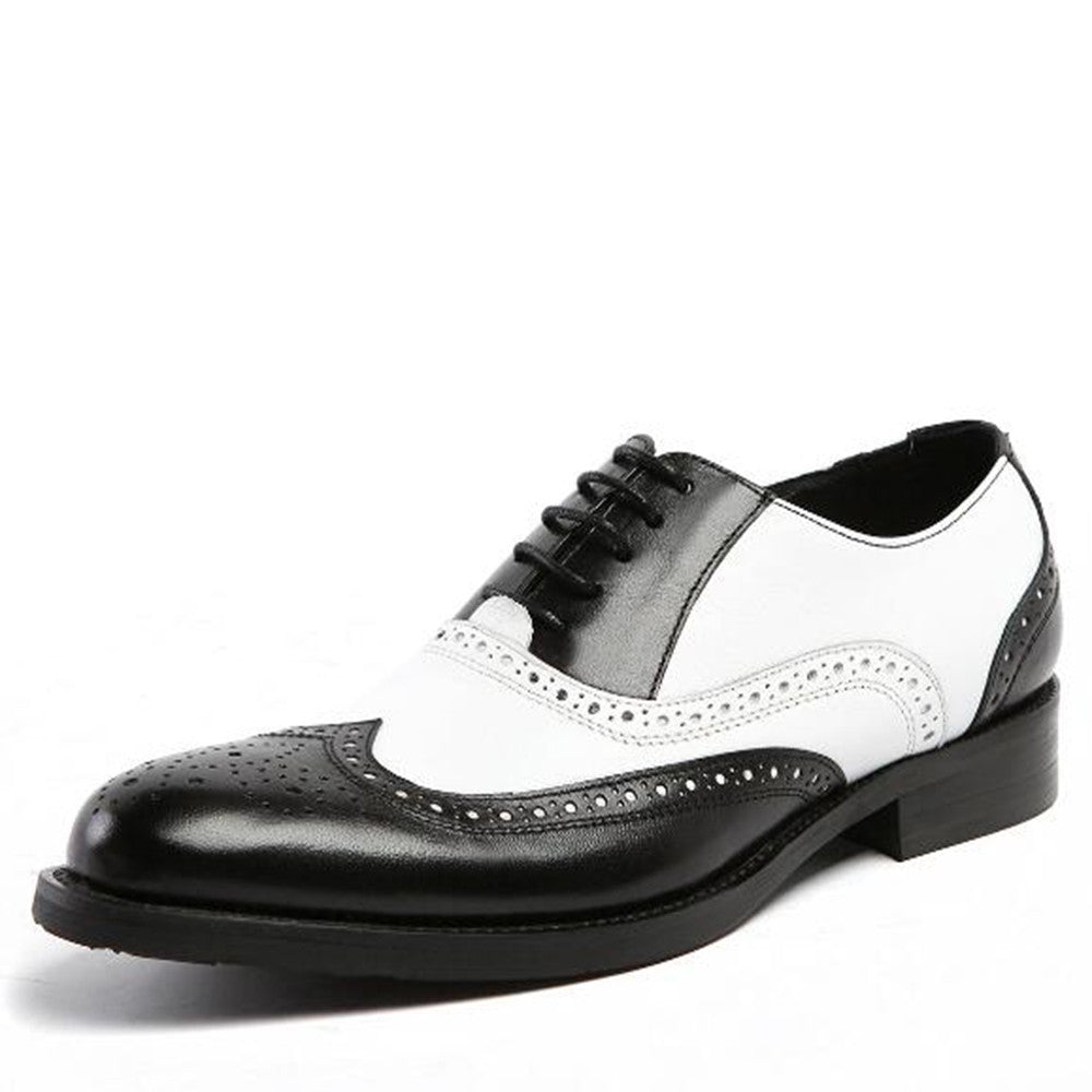 black and white brogues mens