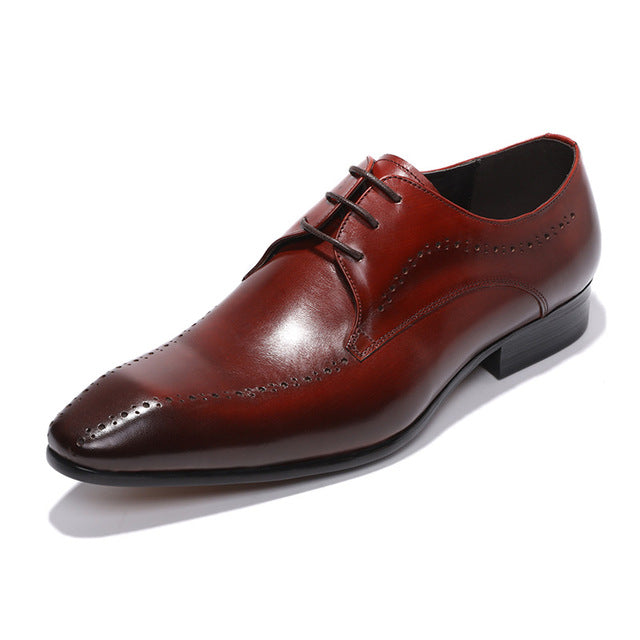 Unique Toe Burgundy Men Derby Shoes – FanFreakz