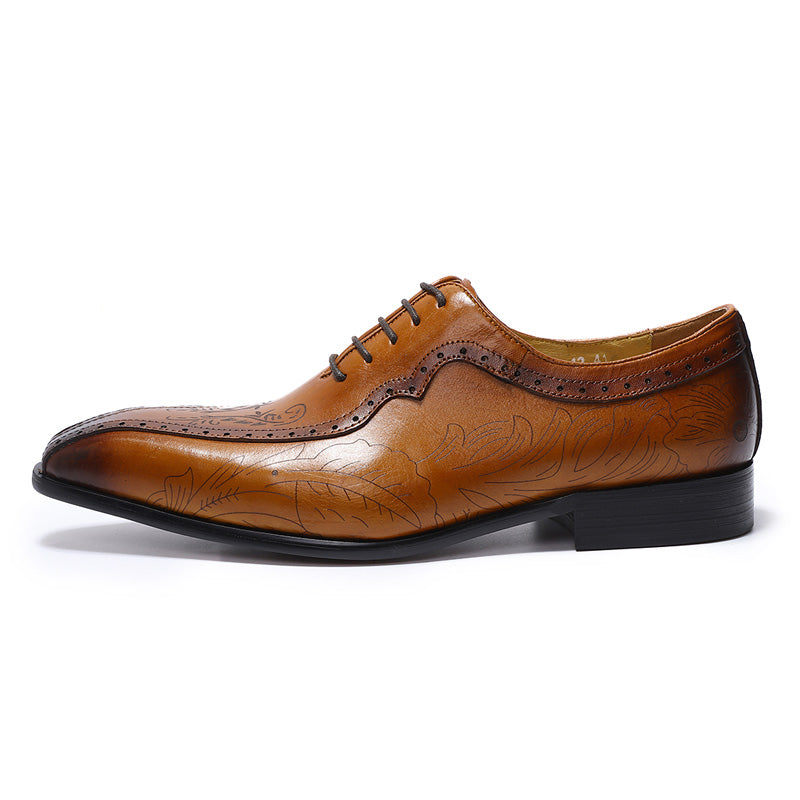 Perforated Line Men Oxford Shoes Side Graphic Laser Cut Details – FanFreakz