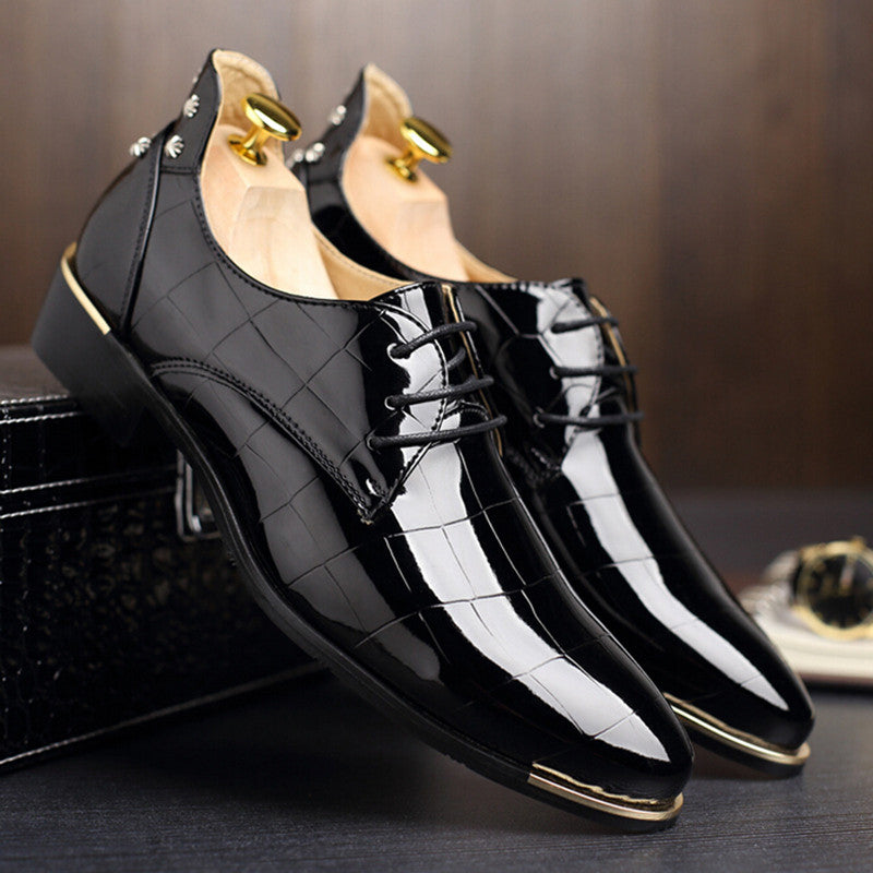 glossy black dress shoes